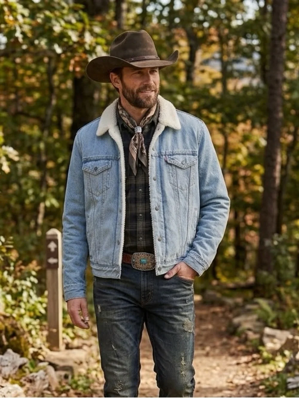 Levi's Men’s S '90s Sherpa Lined Denim Blue Trucker Jacket